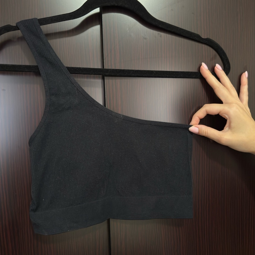H&M Black One-Shoulder Bralette Top